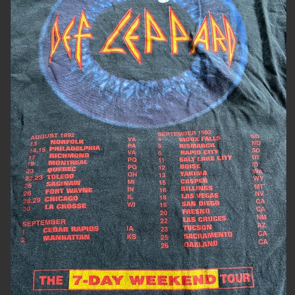 vintage def leppard band tour t shirt '92 - Picture 3 of 7